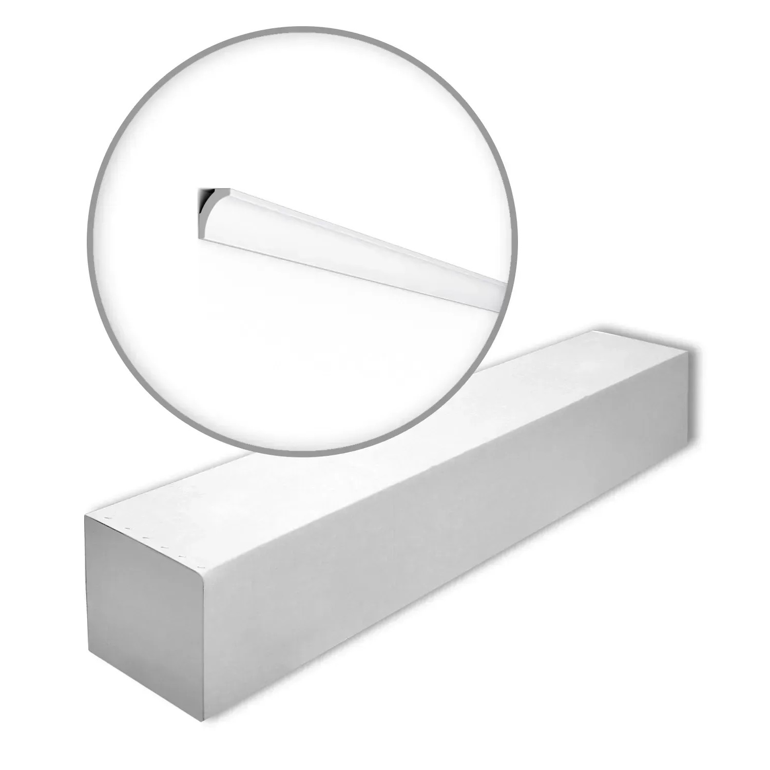 NOEL & MARQUET NMC WT8-Box WALLSTYL Eckleisten 1 Karton Set mit 40 Sockelleisten 80 m Weiß