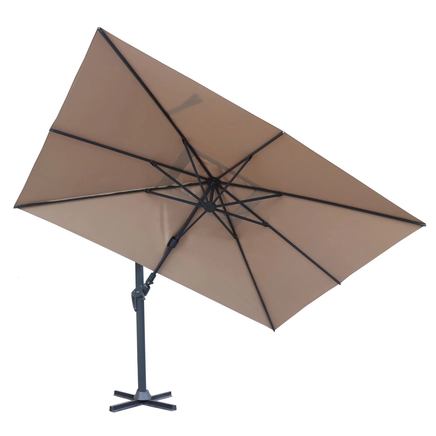 osoltus Ampelschirm KOS Alu Vario Max 360 X 250 Cm Axial Schwenkbar Taupe