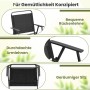 Detailansicht: Costway 2er Set Gartenstühle, klappbar, mit Armlehnen, schwarz. Bequeme Rückenlehne, Armlehnen und geräumiger Sitz.