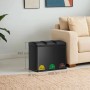 Songmics Mülleimer Petaja mit 3 Fächern, je 15 l, in Schwarz. Ideal zur Mülltrennung.