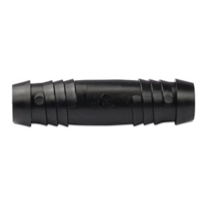 Schwarzer Rain Bird Schlauchverbinder SPX Flex 17,5 mm für Bewässerungssysteme.