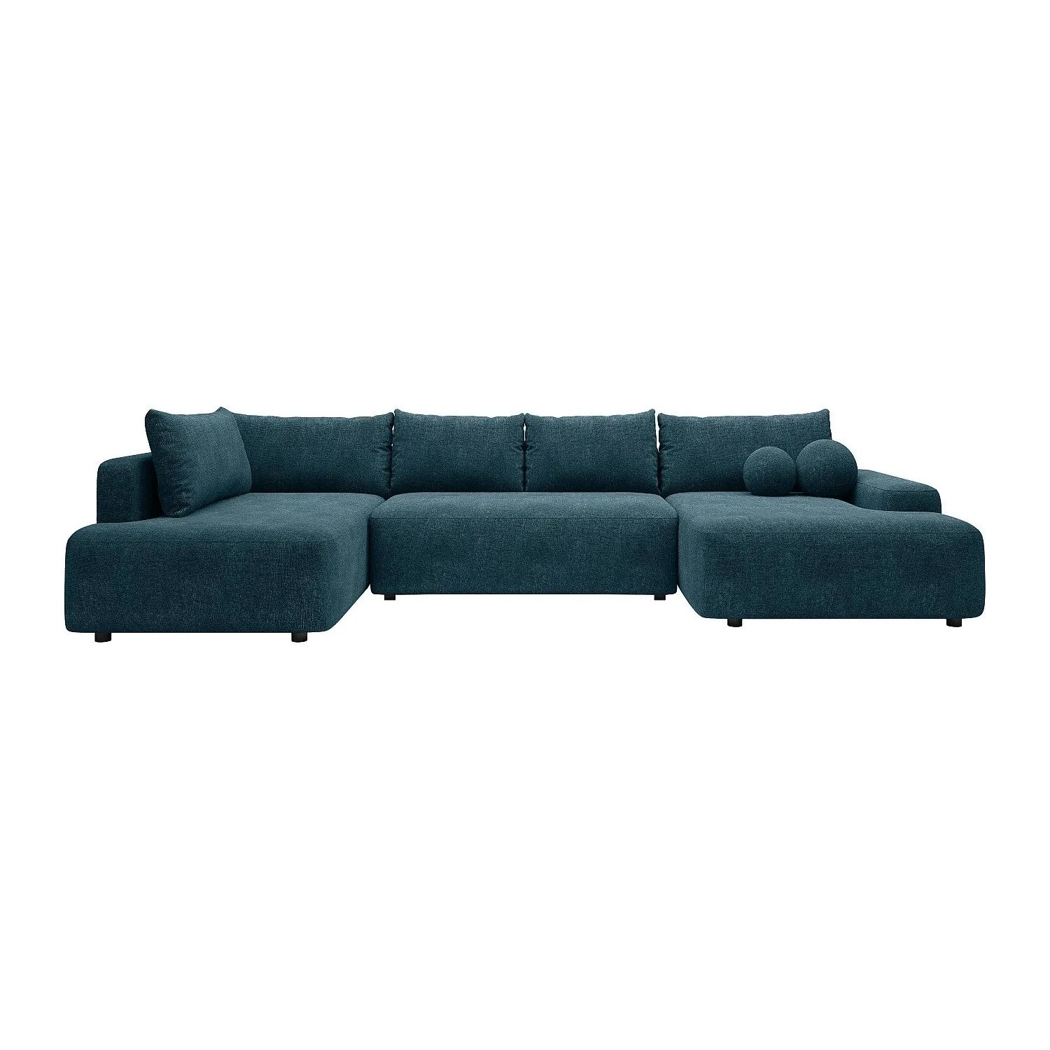 Vente-unique Schlafsofa Daviso Blau 360 cm