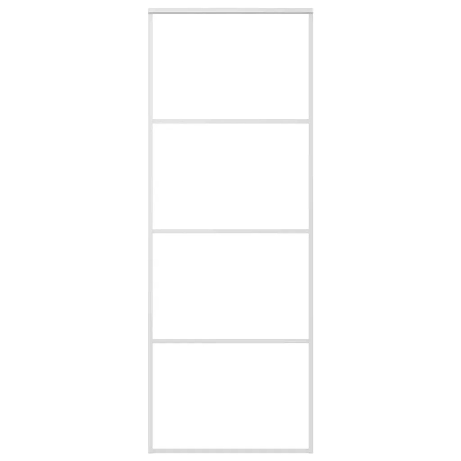 vidaXL Schiebetür ESG-Mattglas und Aluminium 76x205 cm Weiß 151657