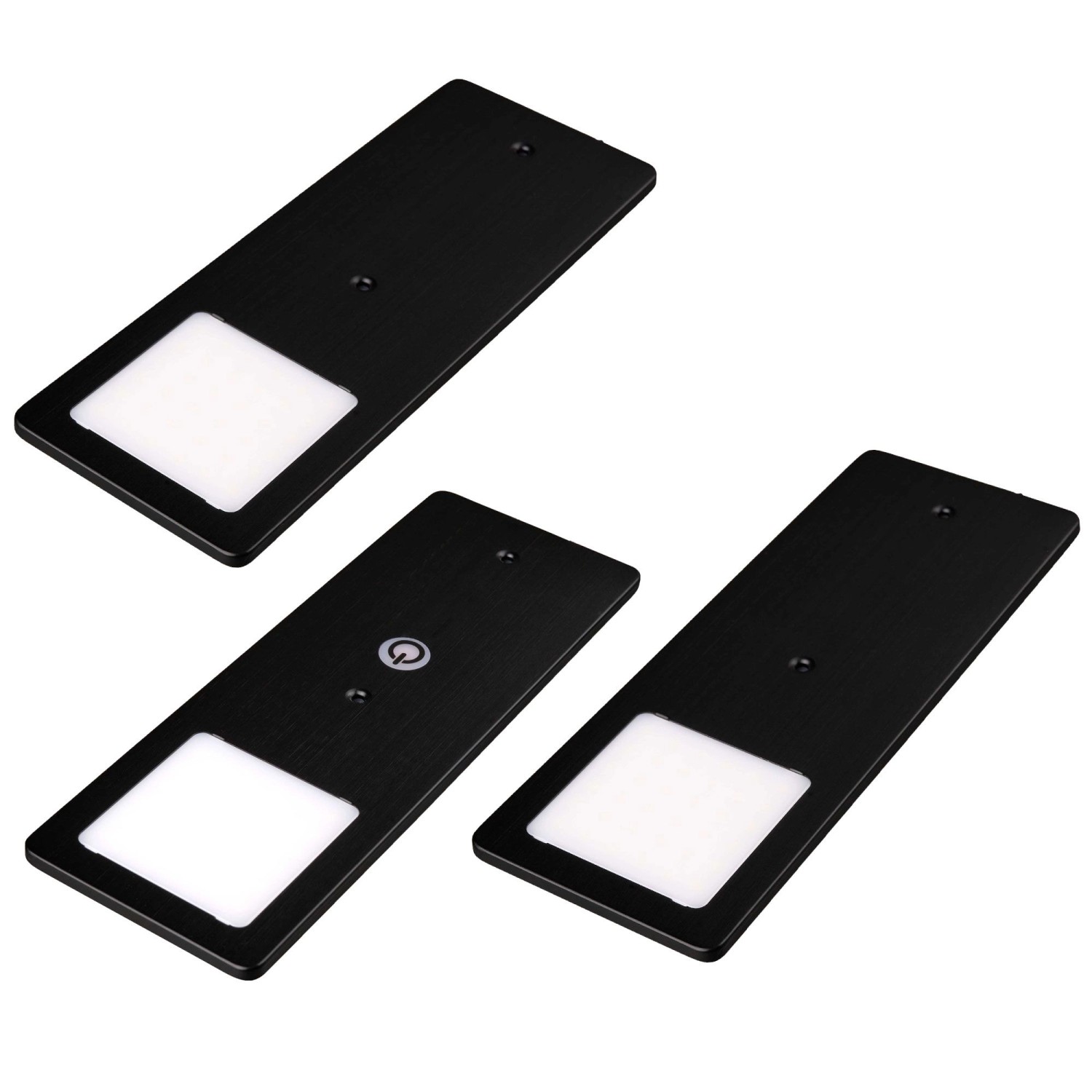 kalb LED Unterbauleuchten Schwarz 5W Sehr Flache Küchenleuchte Touchdimmfunktion 3er Set Warmweiß