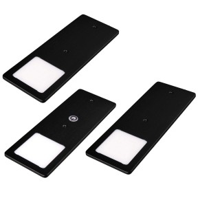 Kalb LED Unterbauleuchte Solid2 Set - 3x Schwarze LED-Leisten Mit Schalter