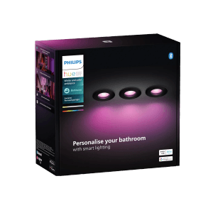 Philips Hue Smart-Einbauspot Xamento White & Color Ambiance Schwarz 3er Pack