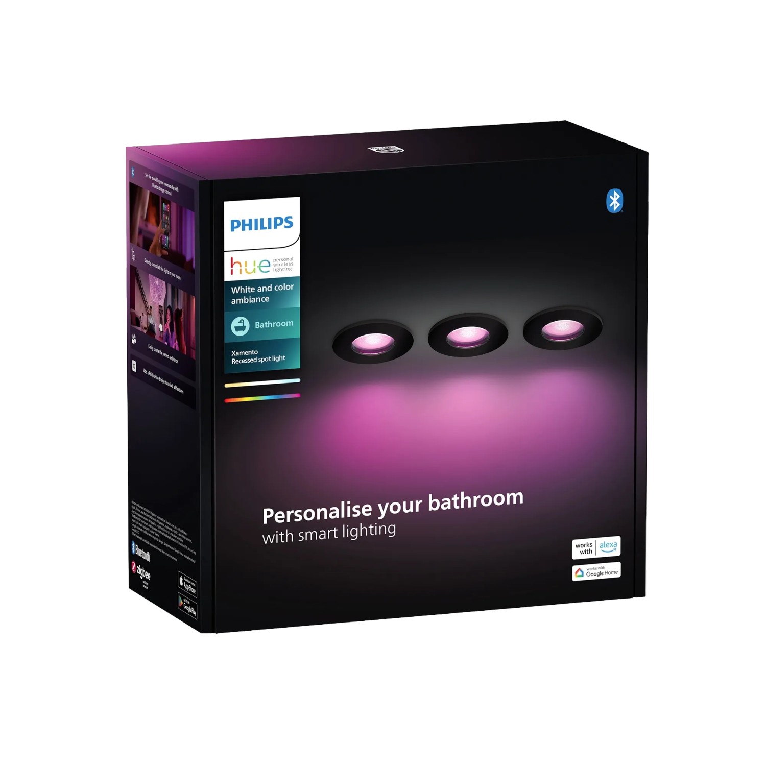 Thumbnail - Philips Hue Smart-Einbauspot Xamento White & Color Ambiance Schwarz 3er Pack