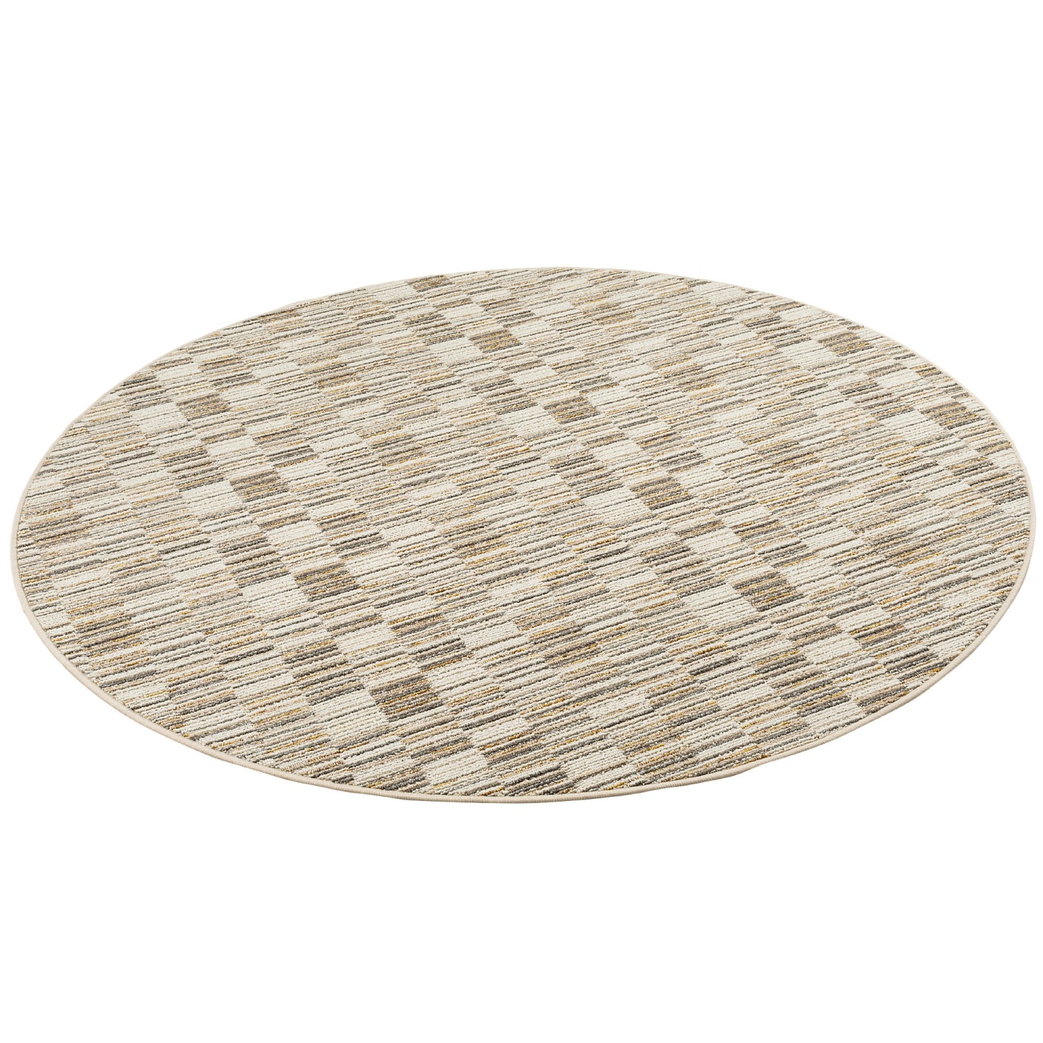 Snapstyle Streifenberber Teppich Modern Stripes Beige 100cm Rund günstig online kaufen