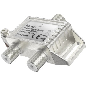 Hama Antennen-Verteiler AB/SAT Prioritätsschalter in Silber für Kabel-Receiver.