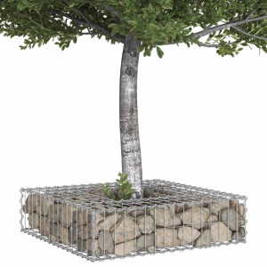vidaXL Gabionen Hochbeet Silber 80 x 80 x 20 cm Verzinkter Stahl 42033315