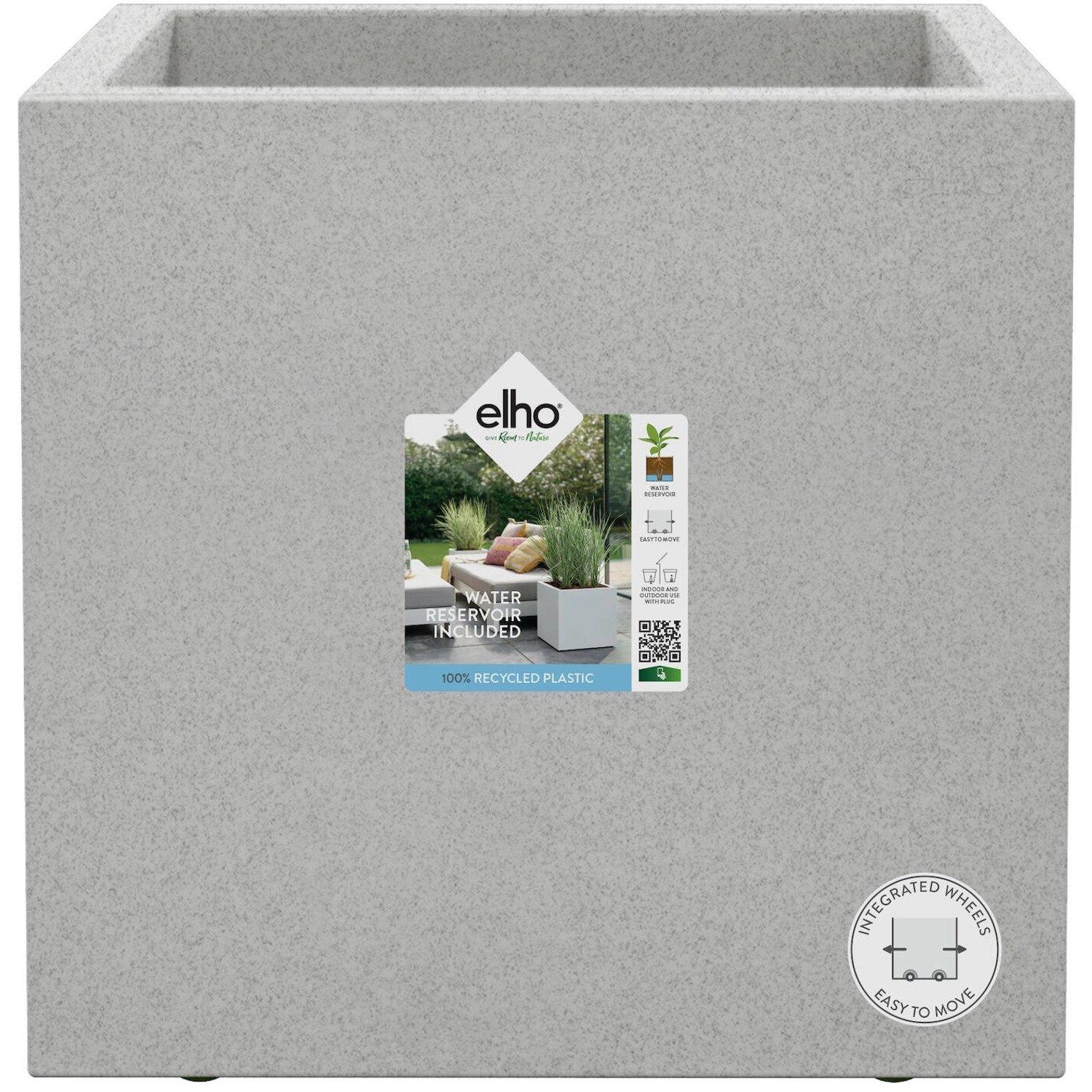 Elho Pflanztopf Vivo Next 30 cm x 30 cm x 30 cm Living Beton mit Rollen günstig online kaufen