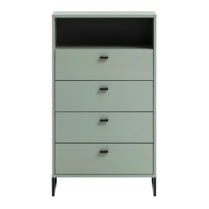 Schildmeyer Highboard Janne in Pistazie mit 4 Schubladen und offenem Fach.