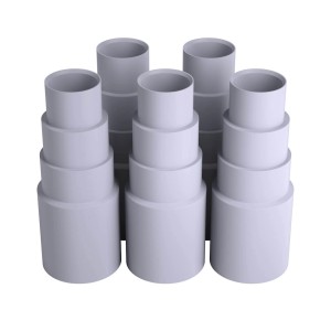 Bauheld Staubsaugeradapter, hellgrau, 5 Stück. Zubehör zur Verbindung von Staubsaugern mit Werkzeugen.