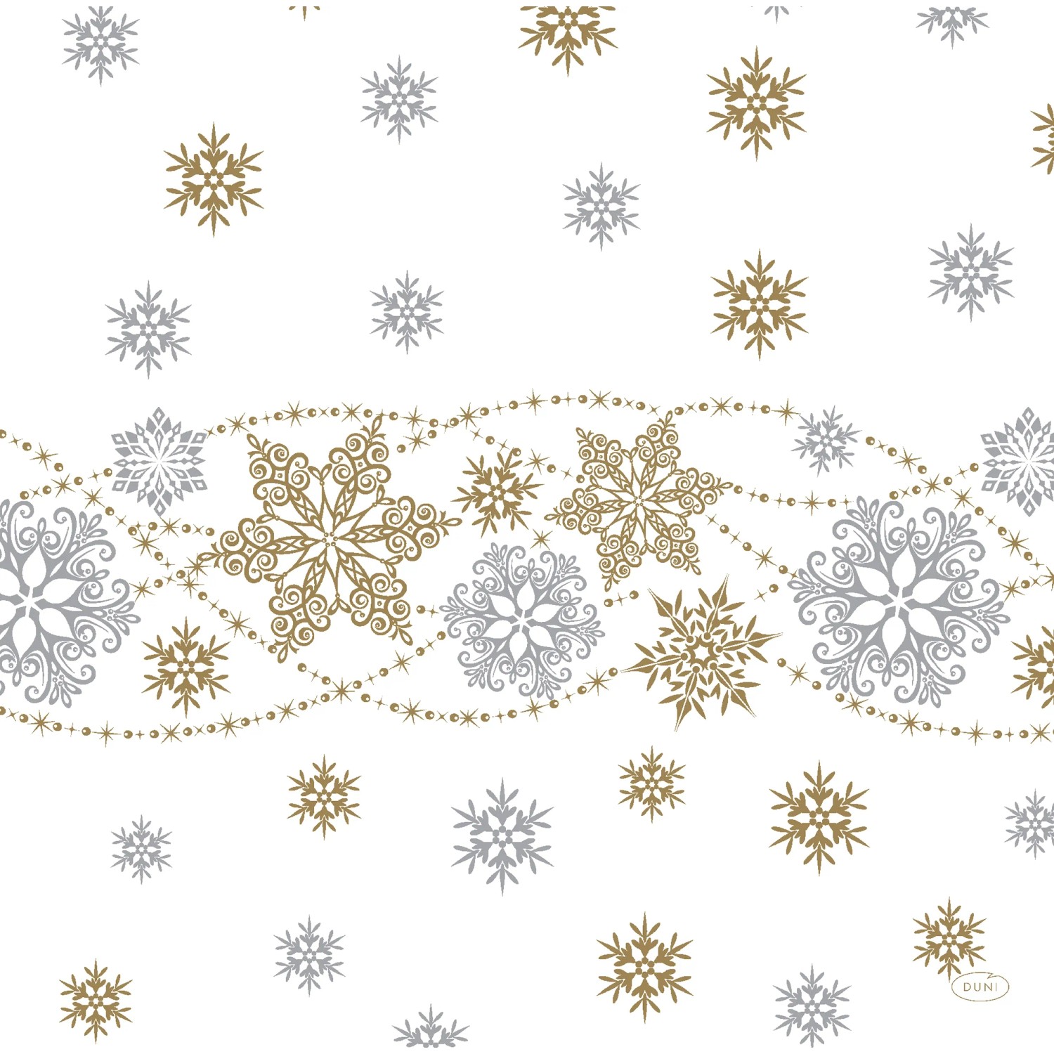 Duni Servietten Dunisoft Glitter 40 cm x 40 cm Weiß 12 Stück FSC®