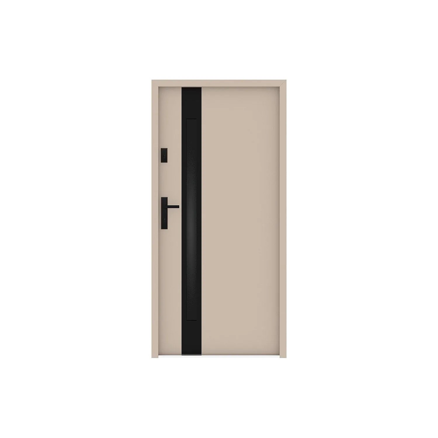 Vente-unique Haustür Braga Schwarz  Beige 95 cm