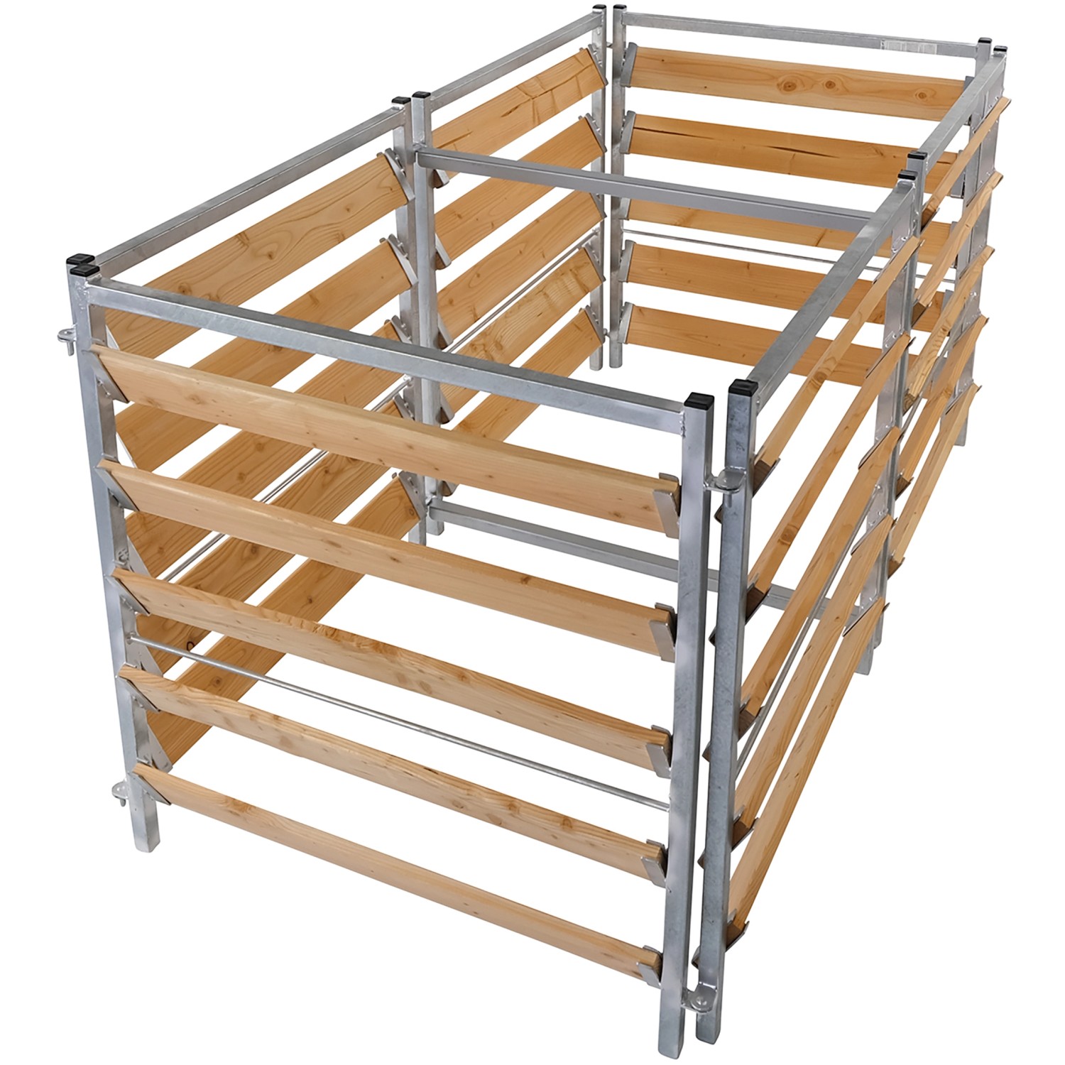 Bellissa Erweiterungsset für Holz/Metall Komposter, bestehend aus Lärchenholz-Dielen und Metallrahmen.