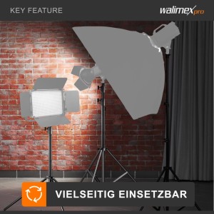 Walimex Pro Lampenstativ mit Studioleuchten. Vielseitiges, höhenverstellbares Lichtstativ für Foto und Video.