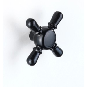 Wandhaken Tap in Schwarz, Zinkdruckguss, im Retro-Design für Bad & Küche.