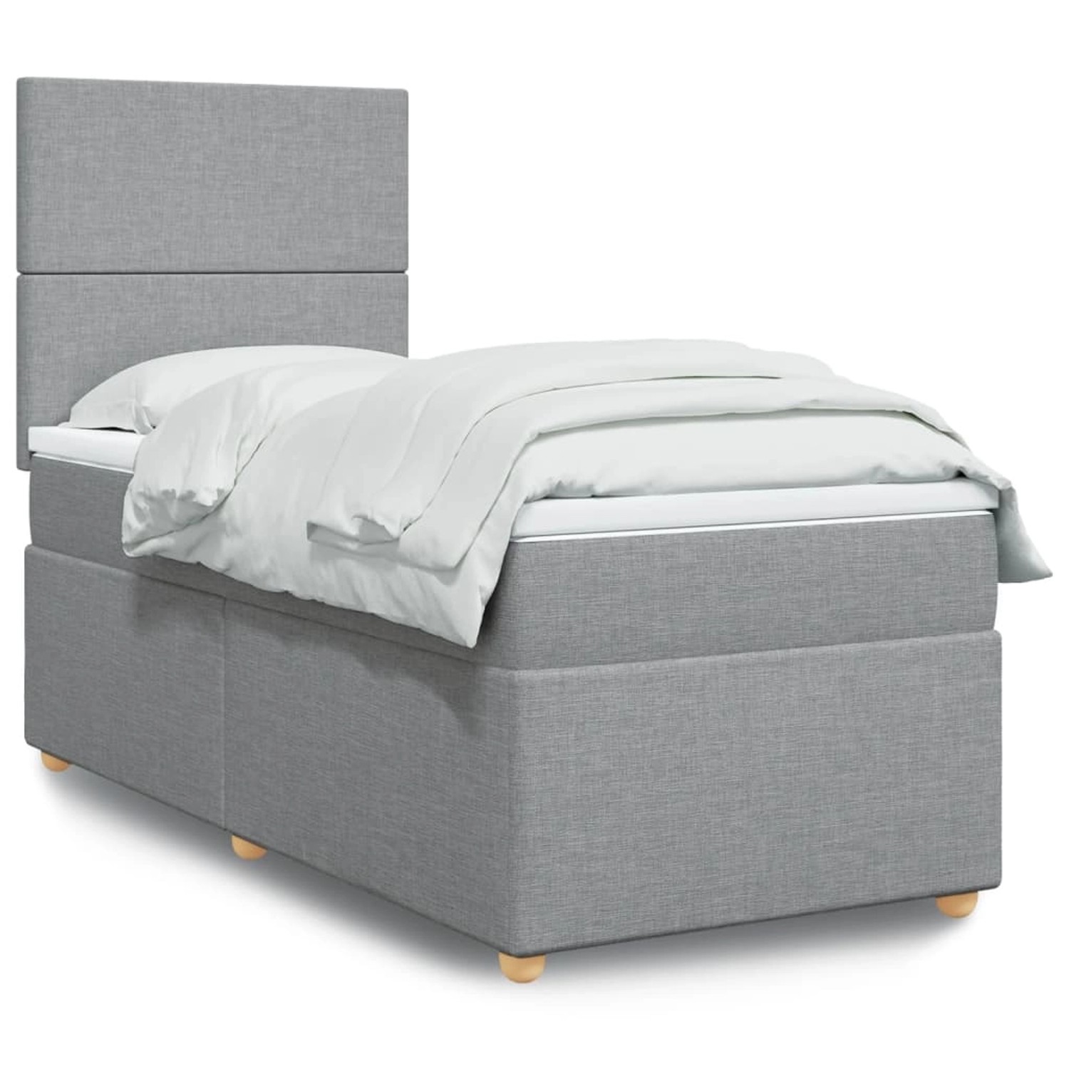 vidaXL Boxspringbett mit Matratze Hellgrau 100x200 cm Stoff 3293484 günstig online kaufen