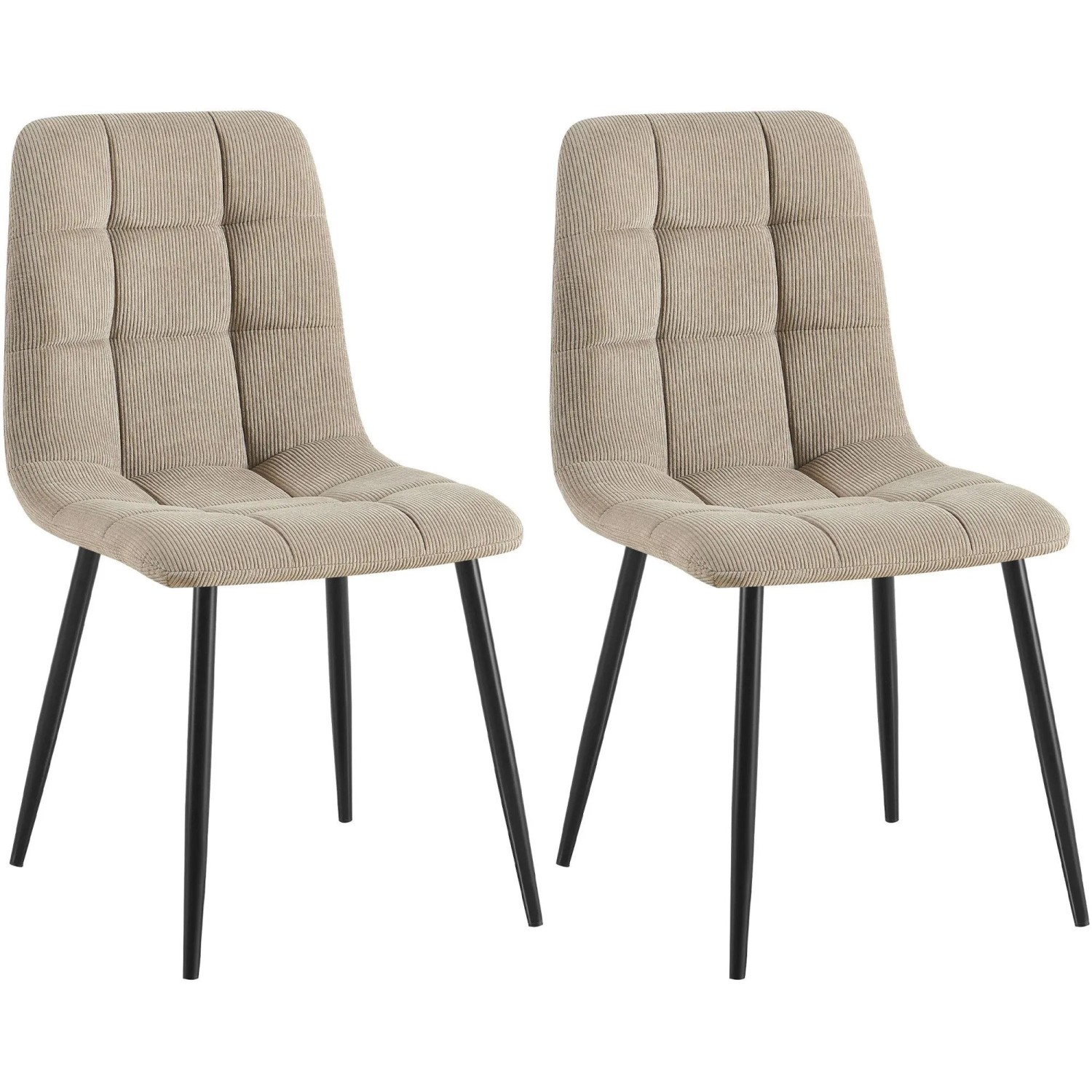 CLP 2er Set Esszimmerstuhl Tilde taupe/Cord