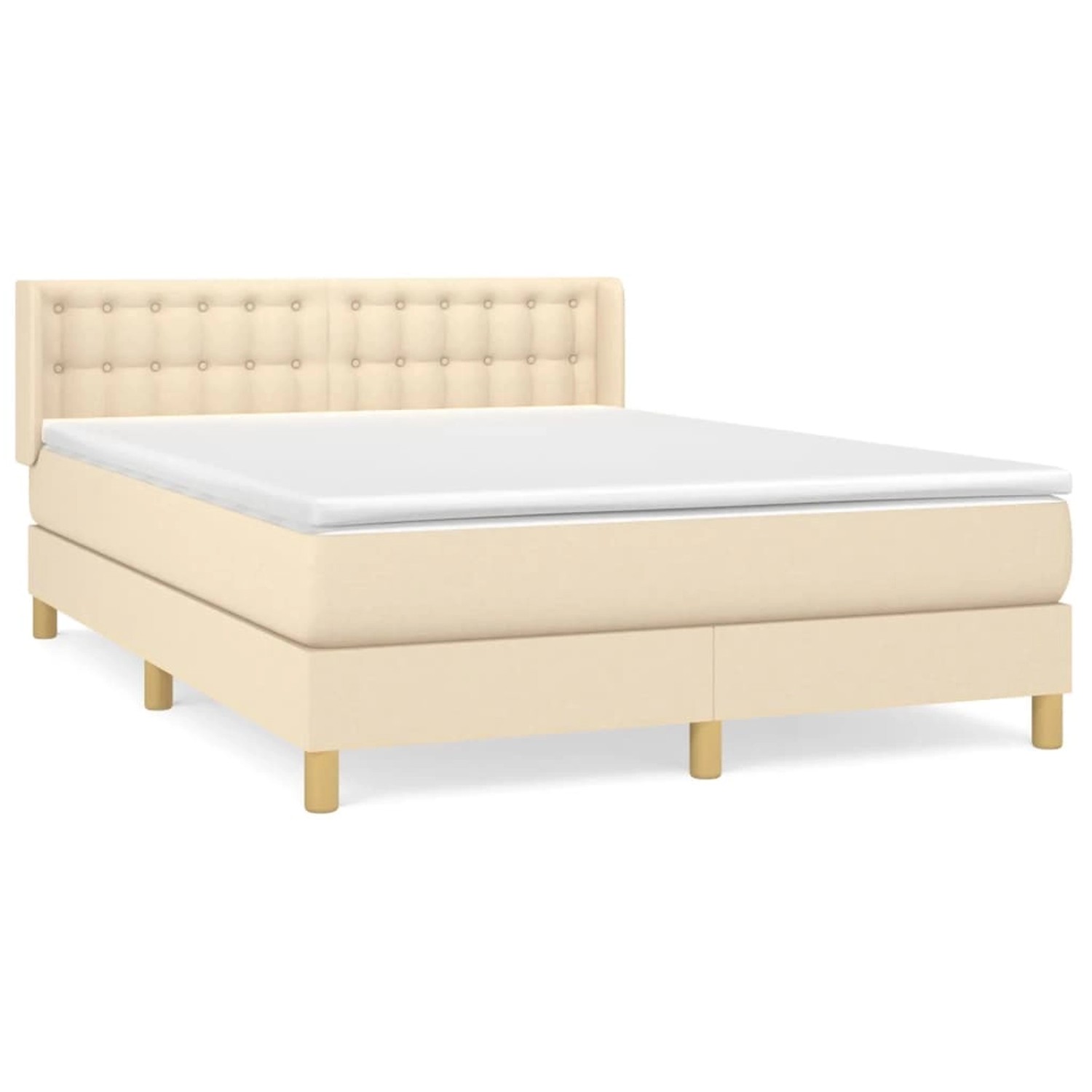 vidaXL Boxspringbett mit Matratze Creme 140x200 cm Stoff 3130598 günstig online kaufen
