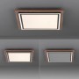 Quadratisches Paul Neuhaus LED-Panel Palma mit Holzdekor, verschiedene Lichtmodi.