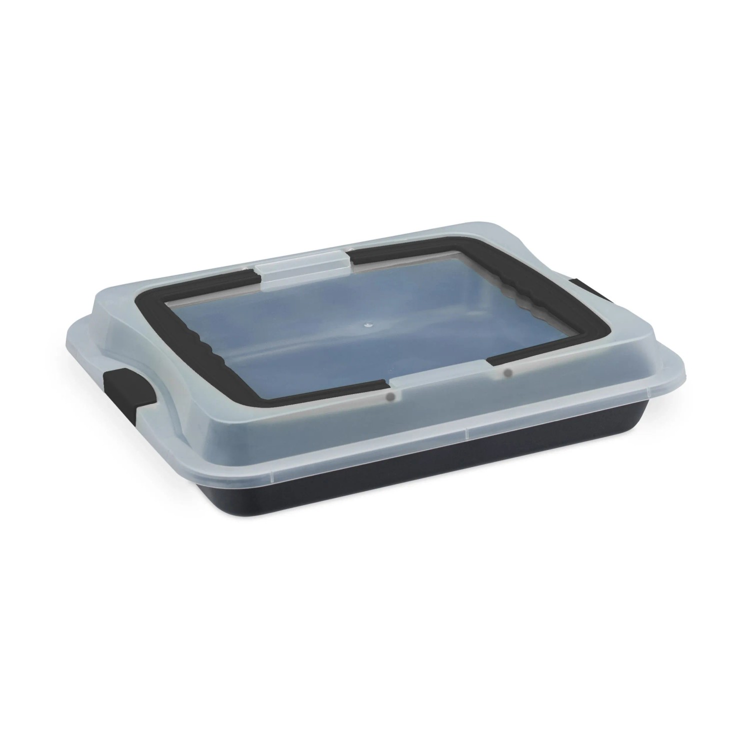 Relaxdays Backblech mit Deckel Carbonstahl Schwarz 3in1 40,5 cm x 32,5 cm x 8 cm 0,84 kg