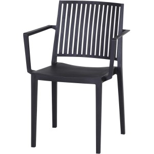 Anthrazitfarbener Siena Garden Lane Stapelsessel, Gartenstuhl mit Armlehnen.