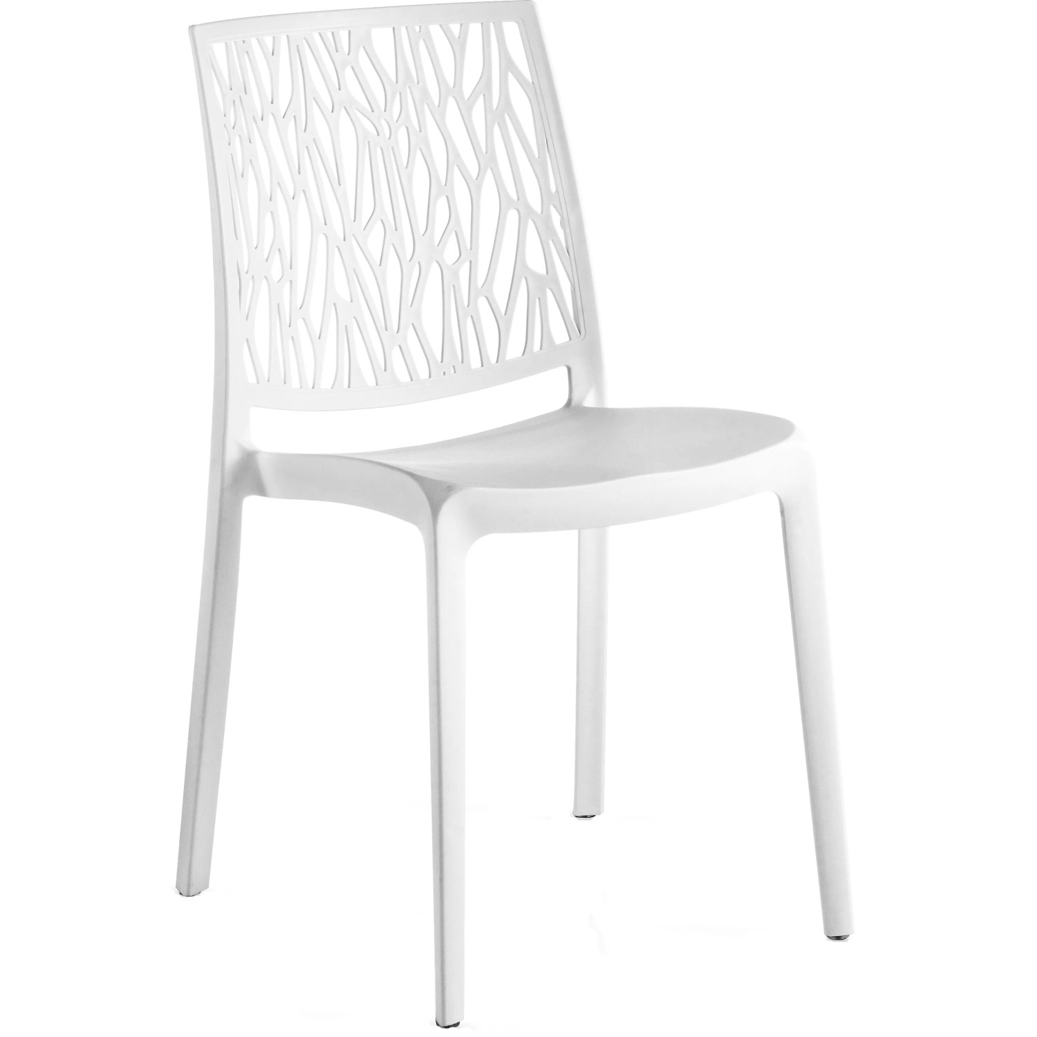 Stapelstuhl London aus Kunststoff u. Fiberglass Twist Weiss 83 cm x 43 cm x 55cm