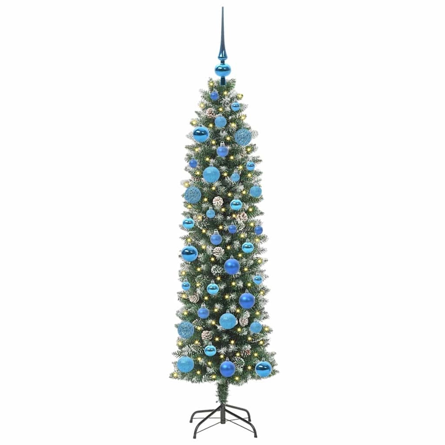 vidaXL Künstlicher Schlanker Weihnachtsbaum Grün und Weiß 150 cm 3395288