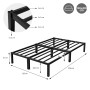 ML-Design Metallbett 120x200 cm, Stahlrahmen, Lattenrost, Bettgestell in Schwarz.