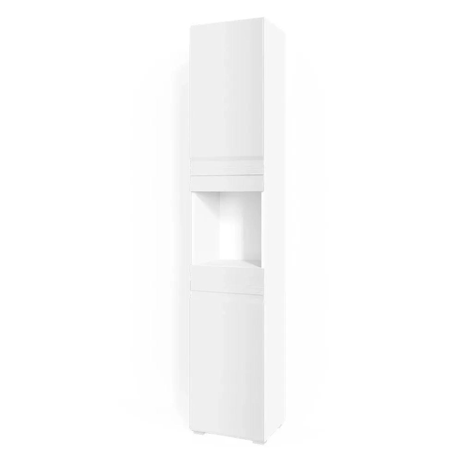 Vicco Badschrank Fredd Weiß Hochglanz 36 x 191