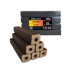 PINI Kay Eichenholzbriketts 23 cm 300 kg Palette Hartholzbriketts Brennholz Eiche Kamin Ofen