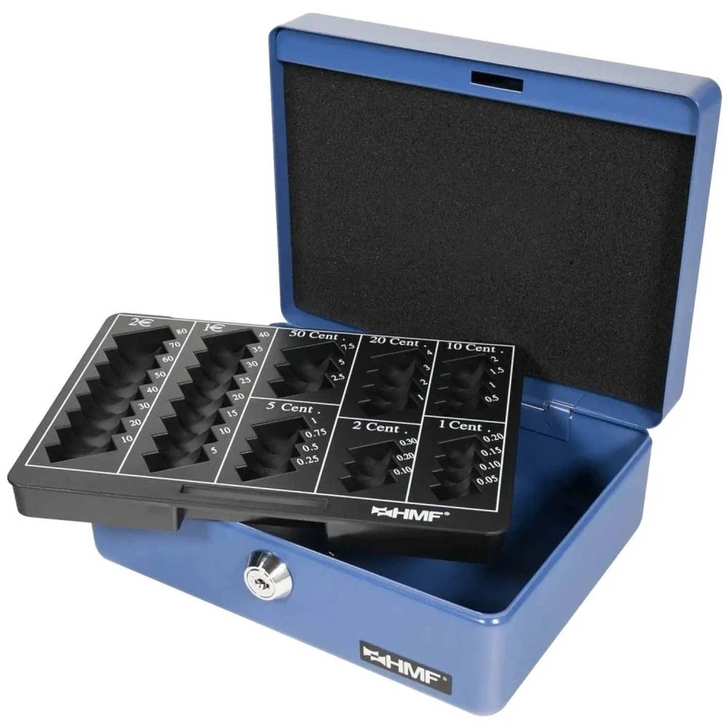 HMF 308-05 Geldkassette Münzzählbrett 20 x 16 x 9 cm Blau