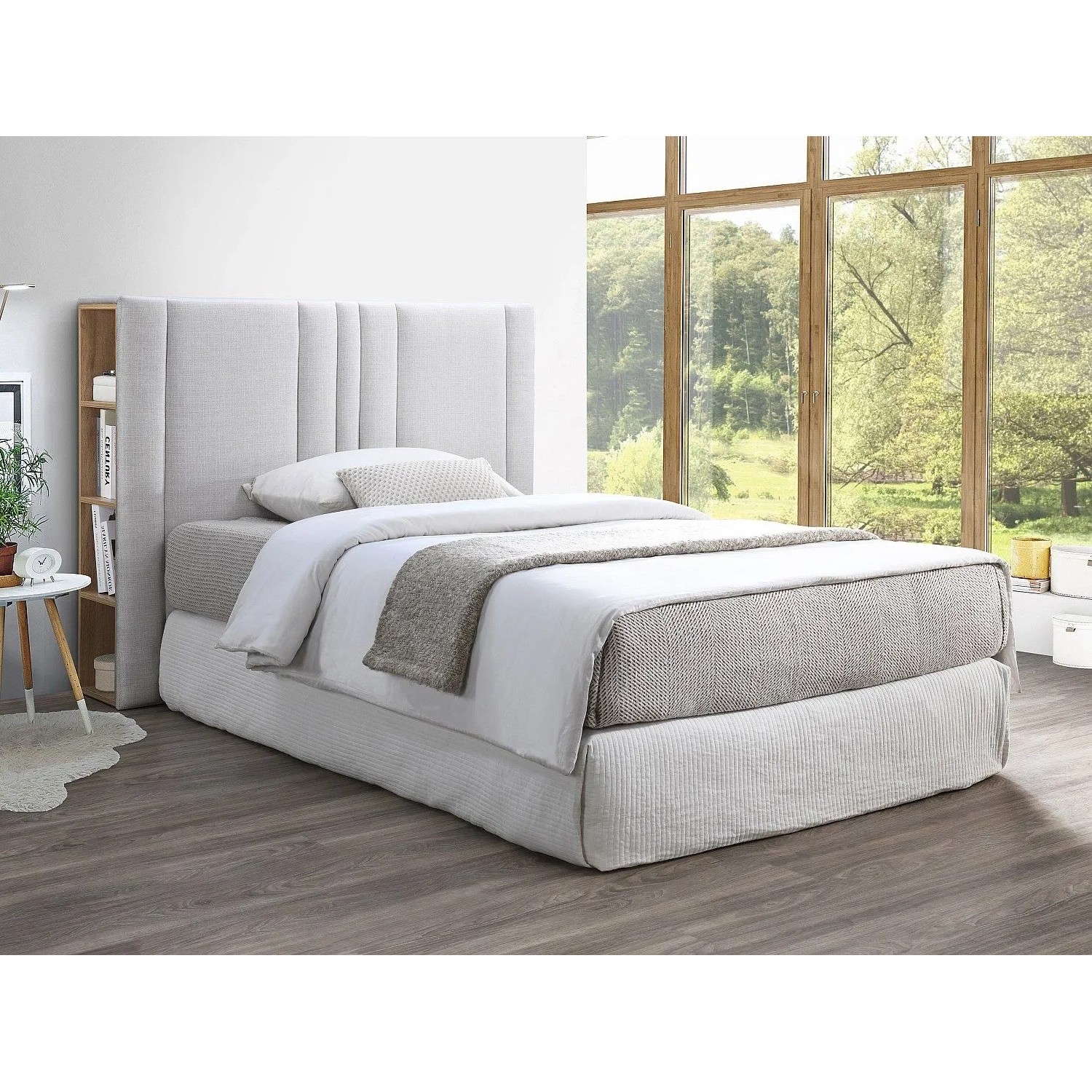 Vente-unique Bettkopfteil Siveri Hellgrau  Naturfarben Hell 146 cm