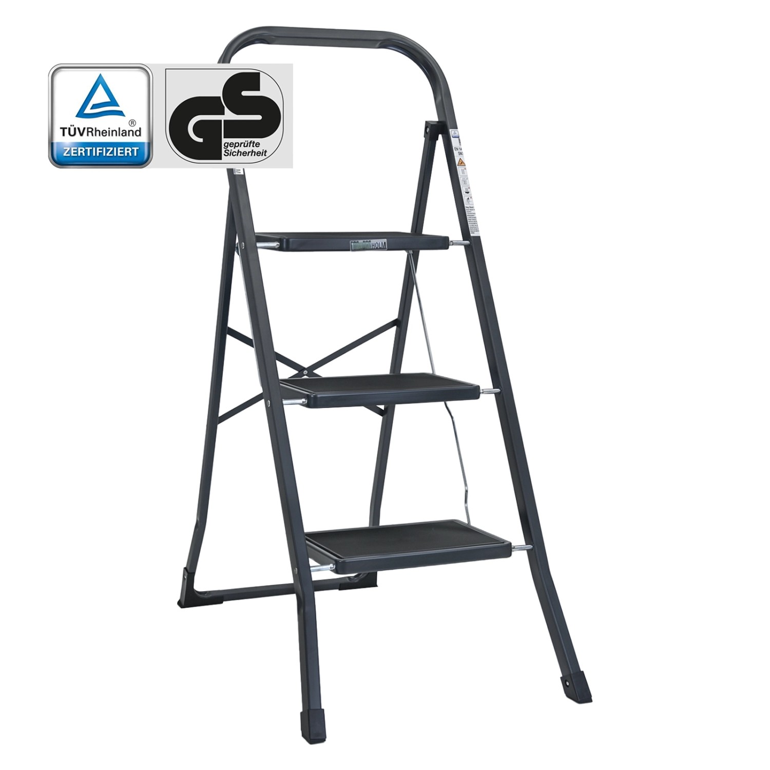TRUTZHOLM Trittleiter 3 Stufen Klappbar TÜV/GS 150 kg Anti-Rutsch Trittfläc günstig online kaufen