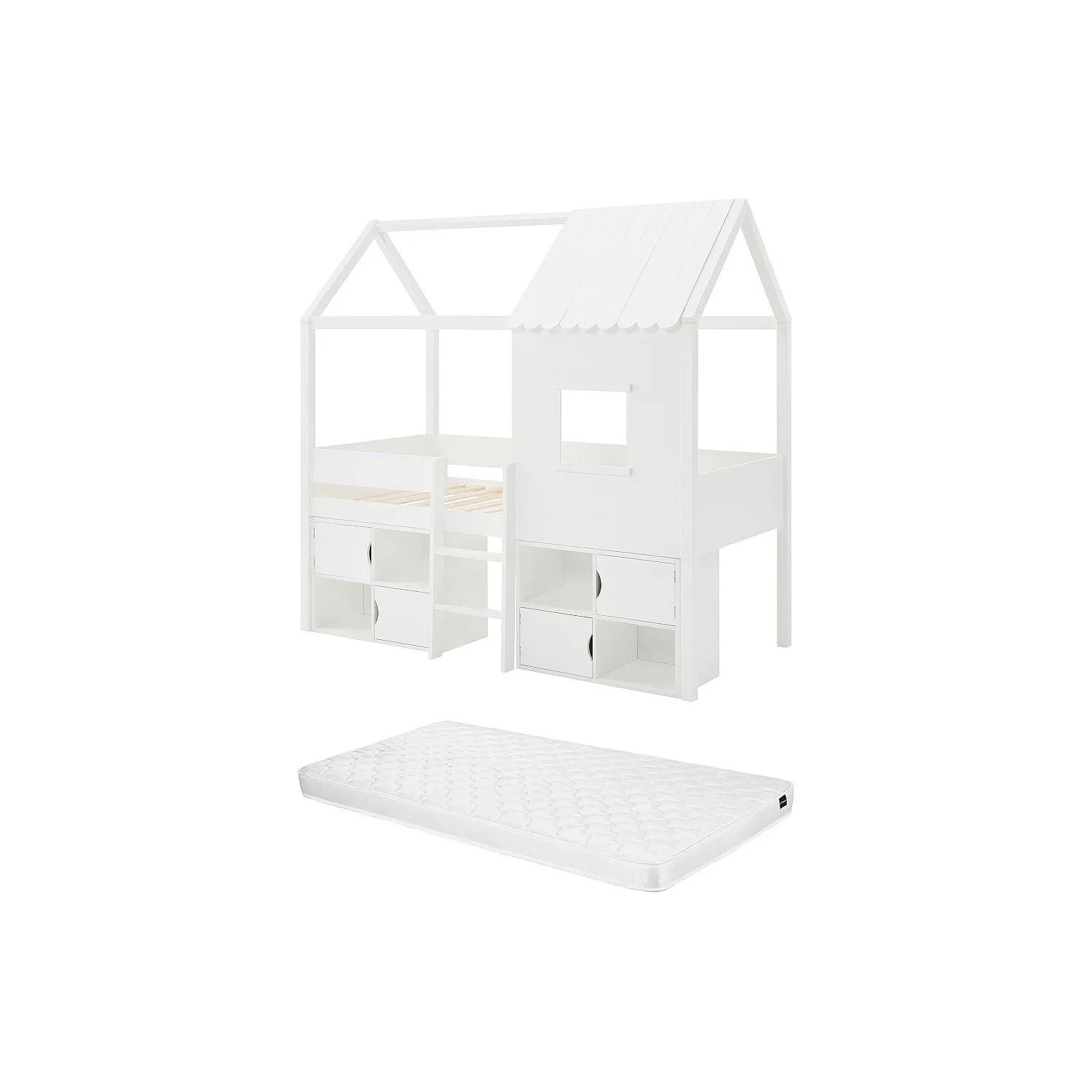 Vente-unique Hausbett Valeskia Weiß 198 cm