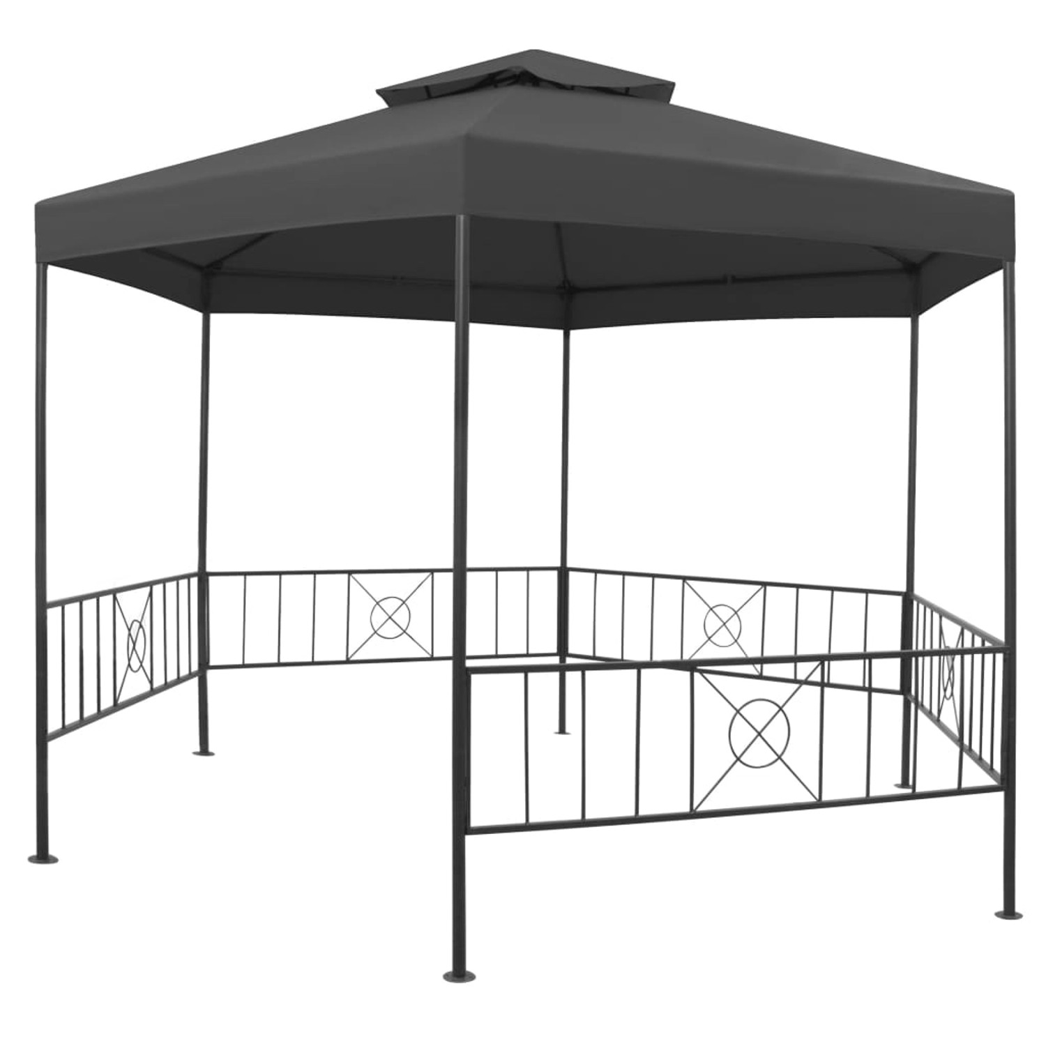 vidaXL Gartenpavillon 323x275x265 cm Anthrazit