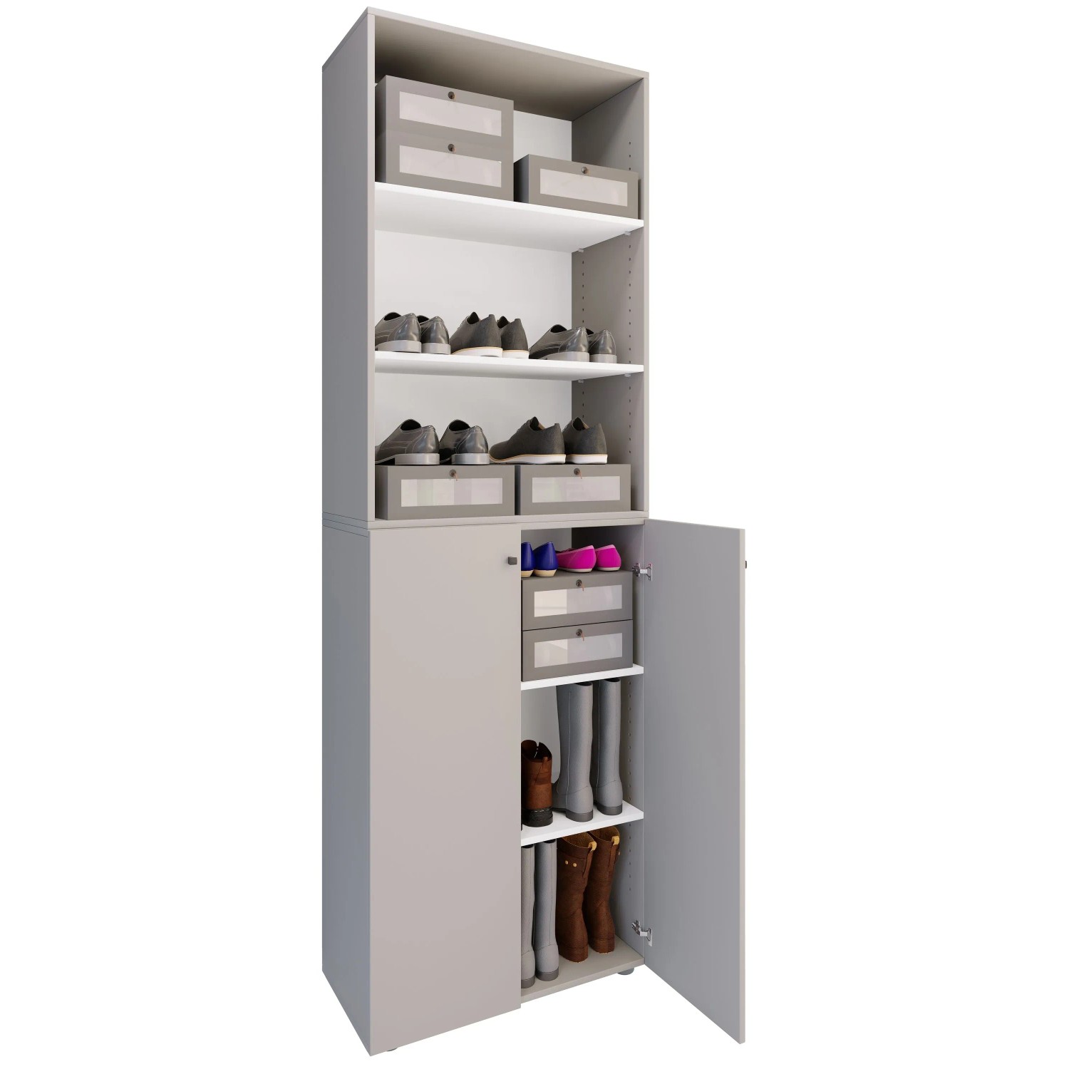 VCM Schuhschrank Lona Grau