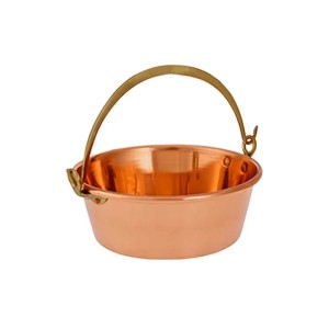 Glänzender Kupfertopf Ø 10 cm mit Messinggriff für präzises Kochen und Garen. Ideal für Töpfe & Pfannen.