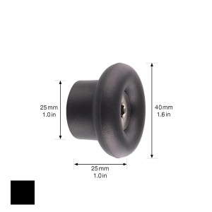 Schwarzer Wagner Wandhaken Hooks4home Dot, Ø 40 mm, aus Elastomer und Stahl.