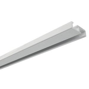 Weiße Gardinia Aluminium Vorhangschiene, 1-läufig, 250 cm lang.