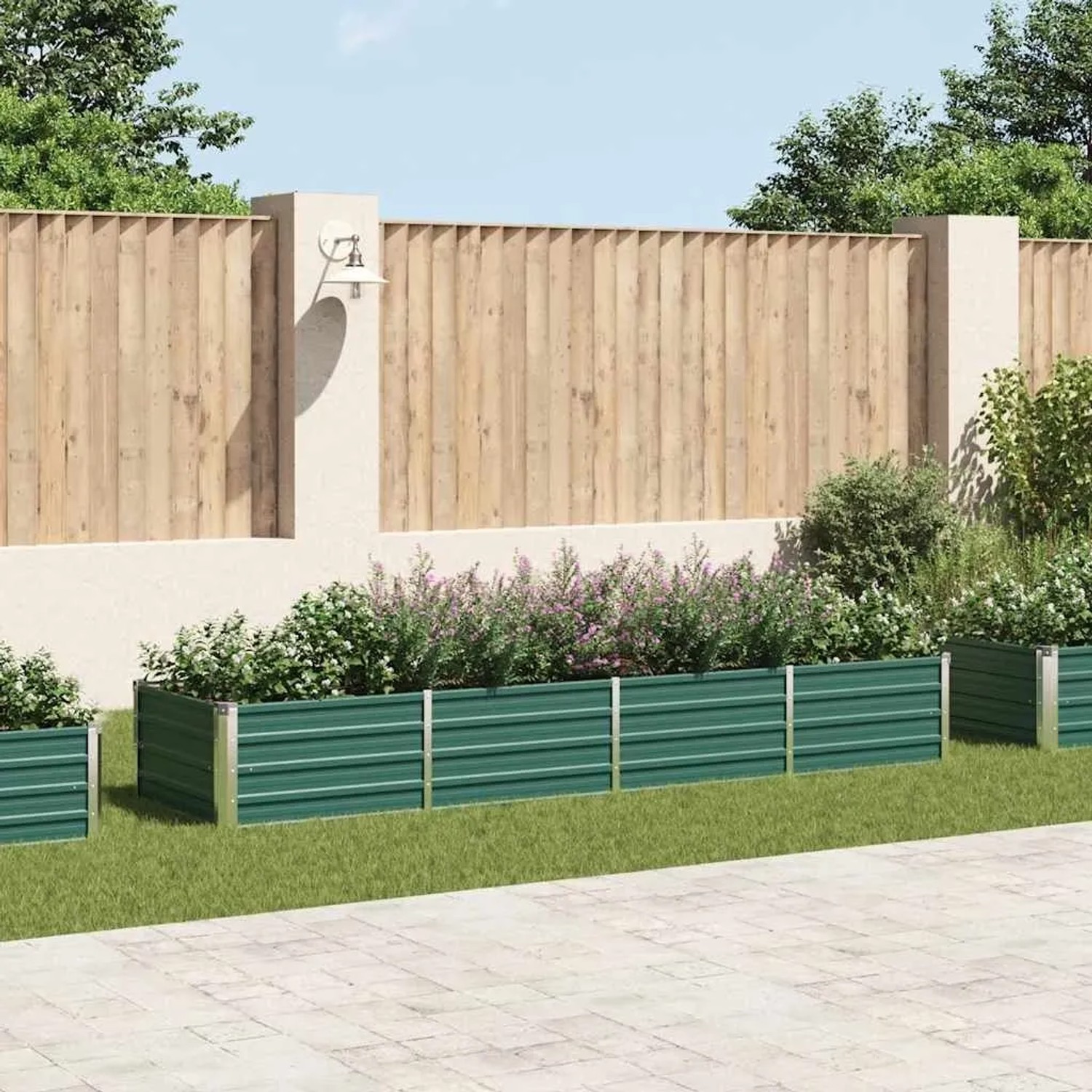 Furnicato Garten-hochbeet Verzinkter Stahl 320x80x45 Cm Grün