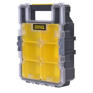 Stanley FatMax Organizer schmal mit gelben Fächern, ideal für Kleinteile. Aufbewahrungssystem.