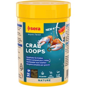 Sera Krebsfutter Crabs Nature, 100ml Dose mit Loops für Krebse. Spezialfutter mit Spirulina und Erlenzapfen.