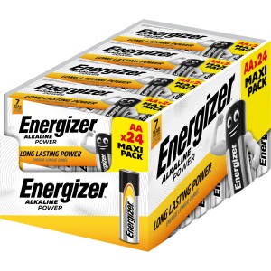 Energizer Alkaline Power AA Batterien, 24er Pack in Papierverpackung.