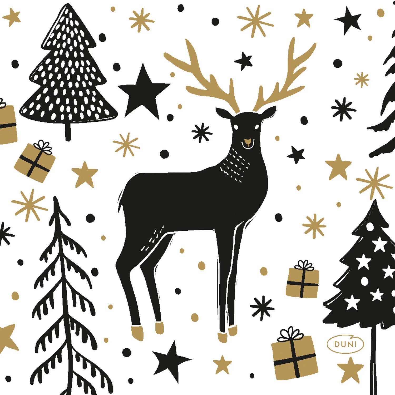 Duni Servietten Dessin-Cocktail Magic Winter 24 cm x 24 cm 20 Stück FSC®