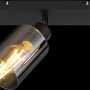 Globo Hadera Strahler, 3-flammig, schwarz matt mit Rauchglas-Schirmen. Moderner Spot für E27 Leuchtmittel.