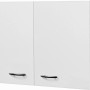Flex-Well Classic Oberschrank Wito, 80 cm, Weiß, Küchen-Hängeschrank mit zwei Drehtüren und Edelstahlgriffen.