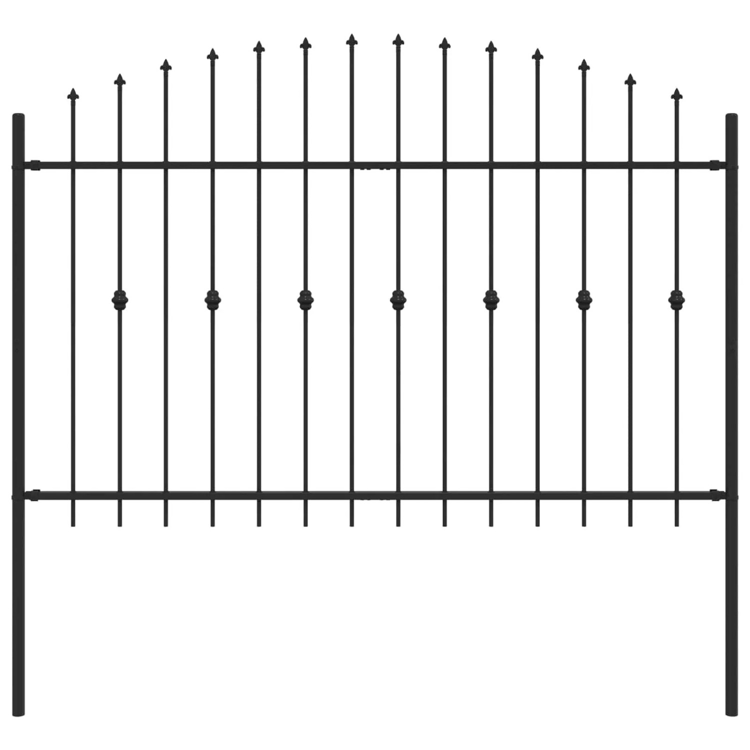 vidaXL Spießzaun Schwarz 200 x 130 cm Pulverbeschichteter Stahl 42030088